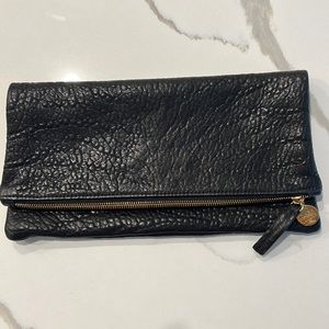Clare Vivier Black Leather Clutch